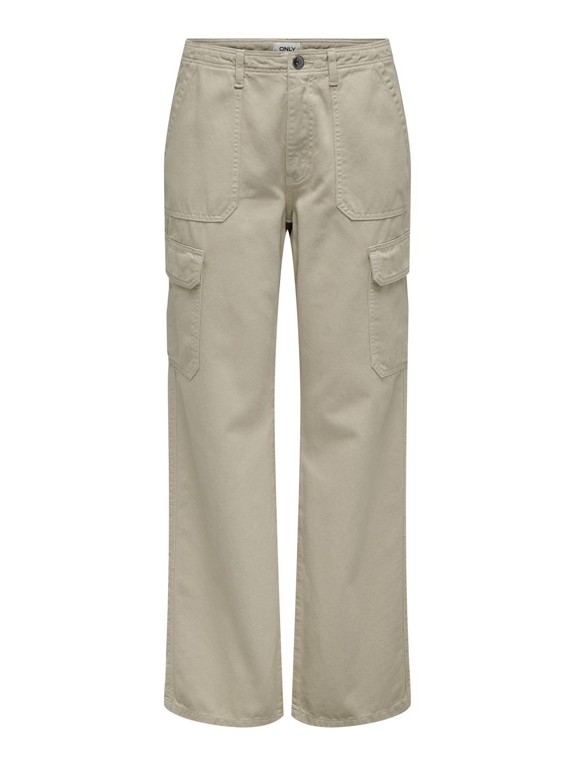 ONLY Loose Fit High waist Trousers -Silver Lining - 15300976