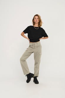 ONLY Loose Fit High waist Trousers -Silver Lining - 15300976