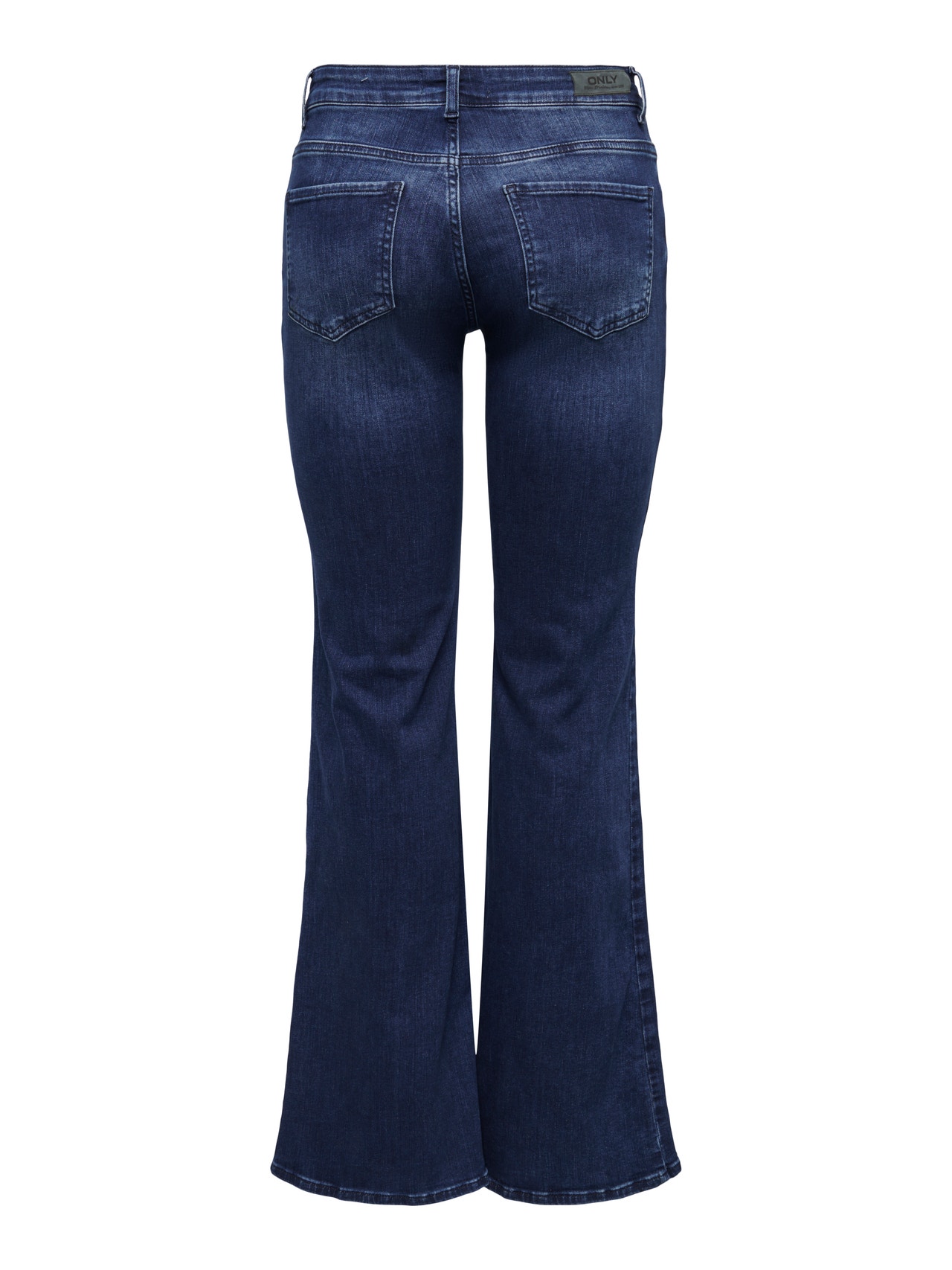 ONLY ONLWAUW LIFE FLARED RINSE - Flared Jeans - dark blue denim/dark-blue  denim 