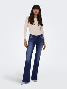 ONLY Jeans Wide Leg Fit Taille basse -Dark Blue Denim - 15301001