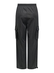 ONLY Pantalons cargo Regular Fit Élastique -Raven - 15301004