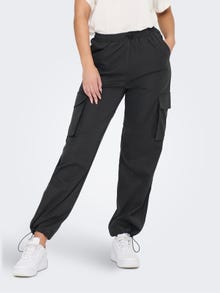 ONLY Pantalons cargo Regular Fit Élastique -Raven - 15301004