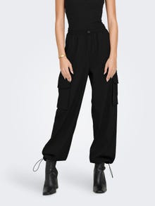ONLY Pantalons cargo Regular Fit Élastique -Black - 15301004