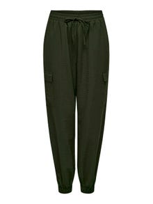 ONLY Regular Fit High waist Volume sleeves Cargo Trousers -Forest Night - 15301008