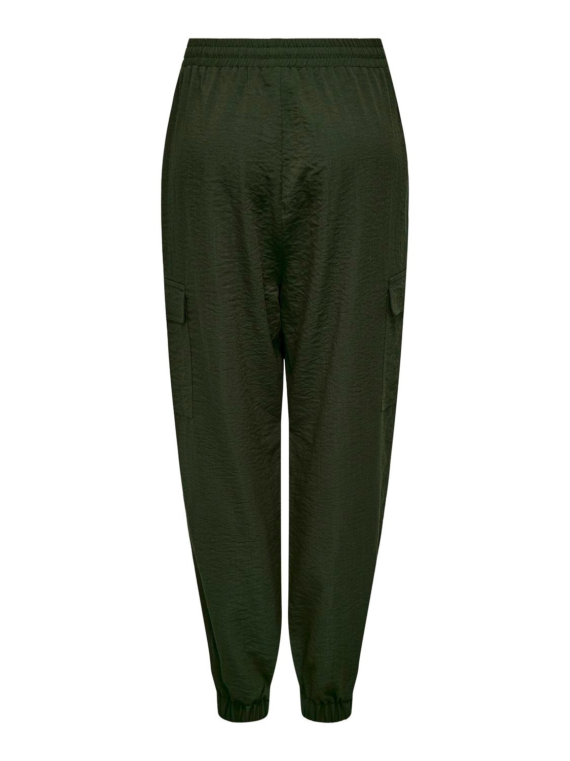 ONLY Pantalons cargo Regular Fit Taille haute Manches volumineuses -Forest Night - 15301008