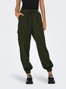 ONLY Regular Fit High waist Volume sleeves Cargo Trousers -Forest Night - 15301008