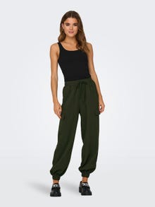 ONLY Regular Fit High waist Volume sleeves Cargo Trousers -Forest Night - 15301008