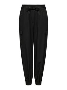 ONLY Pantalons cargo Regular Fit Taille haute Manches volumineuses -Black - 15301008