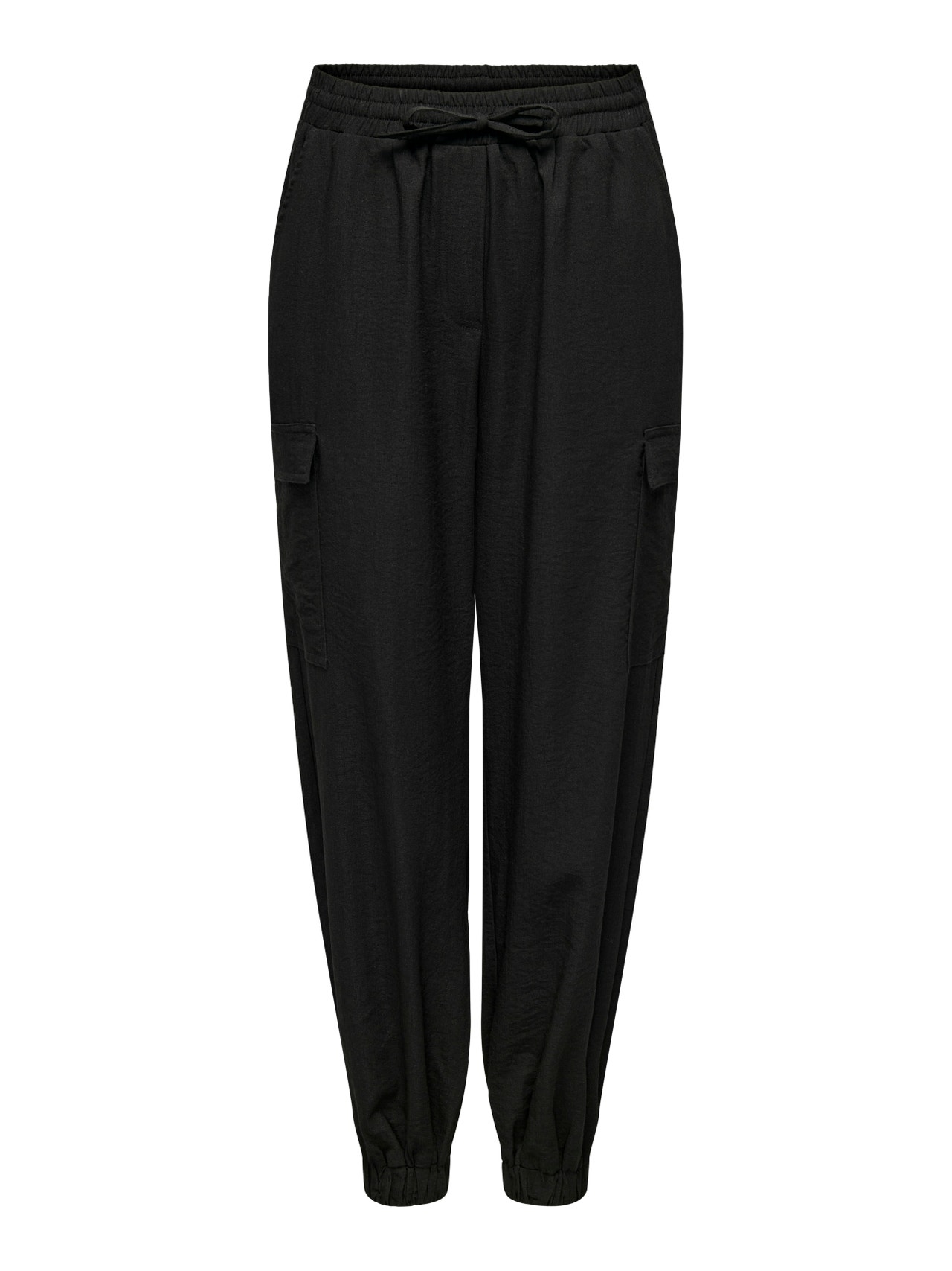 ONLY Pantalons cargo Regular Fit Taille haute Manches volumineuses -Black - 15301008