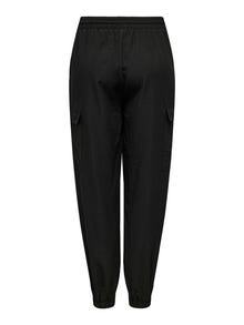 ONLY Pantalons cargo Regular Fit Taille haute Manches volumineuses -Black - 15301008