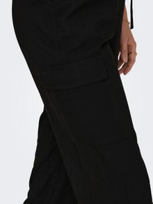 ONLY Pantalons cargo Regular Fit Taille haute Manches volumineuses -Black - 15301008