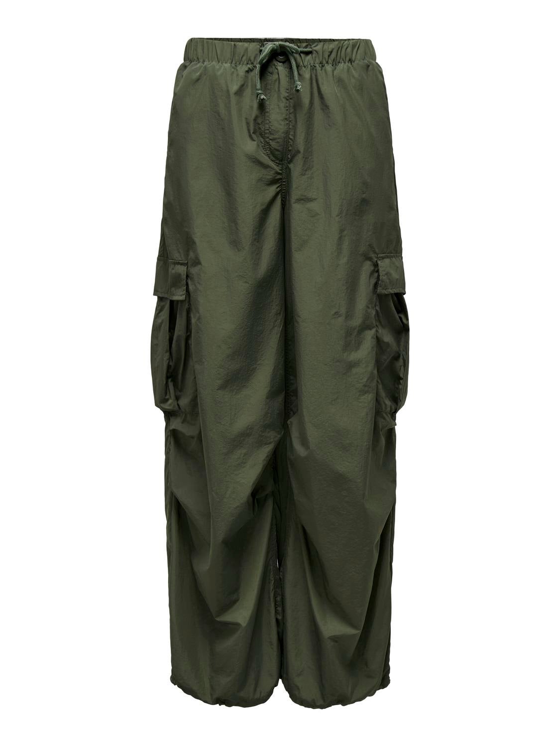 Loose Fit Elasticated hems Track Pants | Dark Green | ONLY®