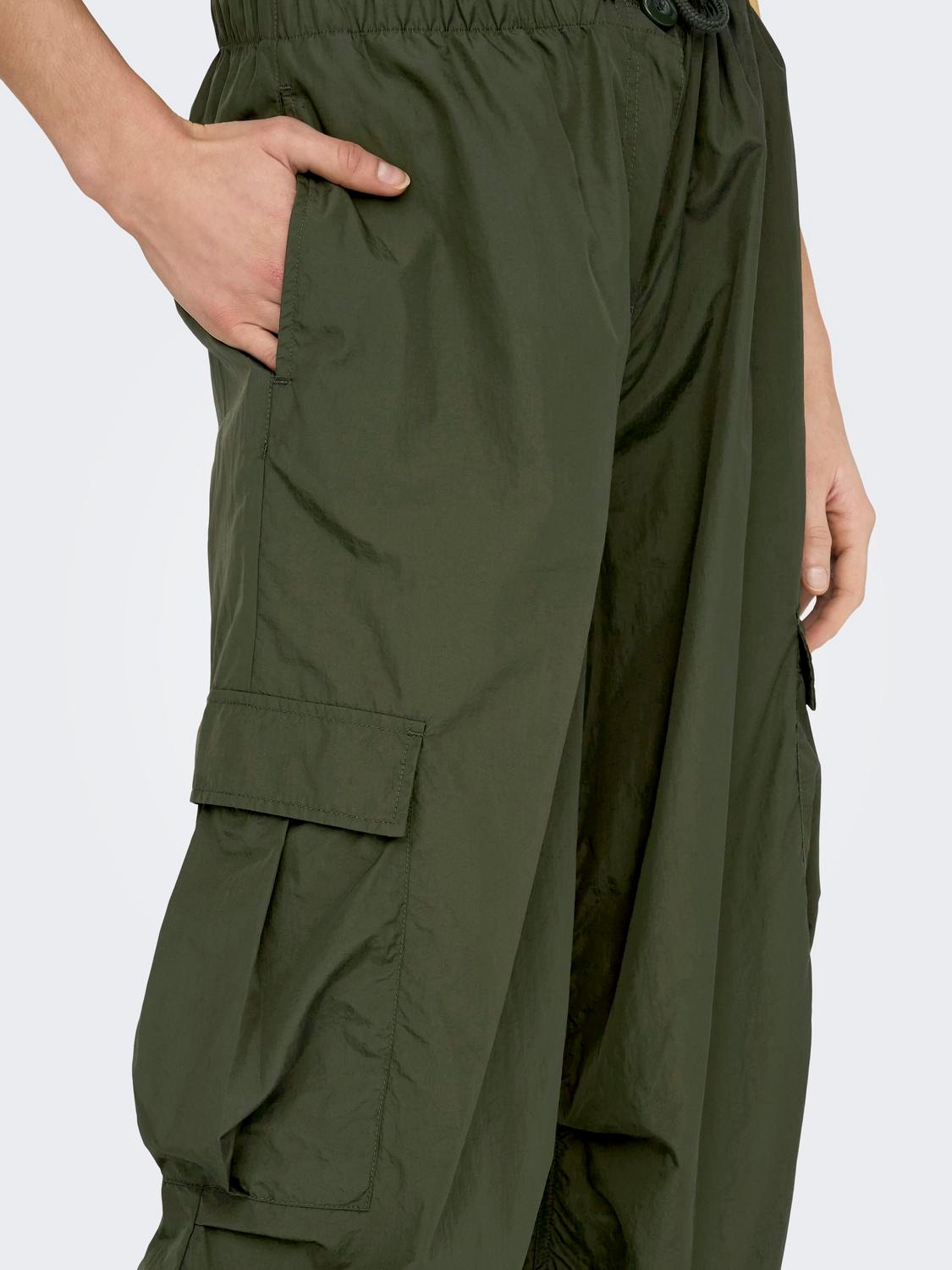 MRULIC yoga pants Casual Women's Solid Cargo Pants Belt Casual