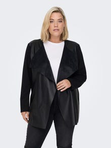 ONLY Curvy faux leather coatigan -Black - 15301099