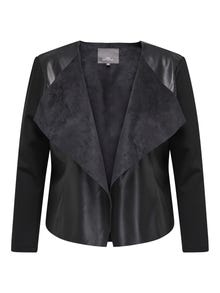 ONLY Curvy faux leather blazer -Black - 15301100