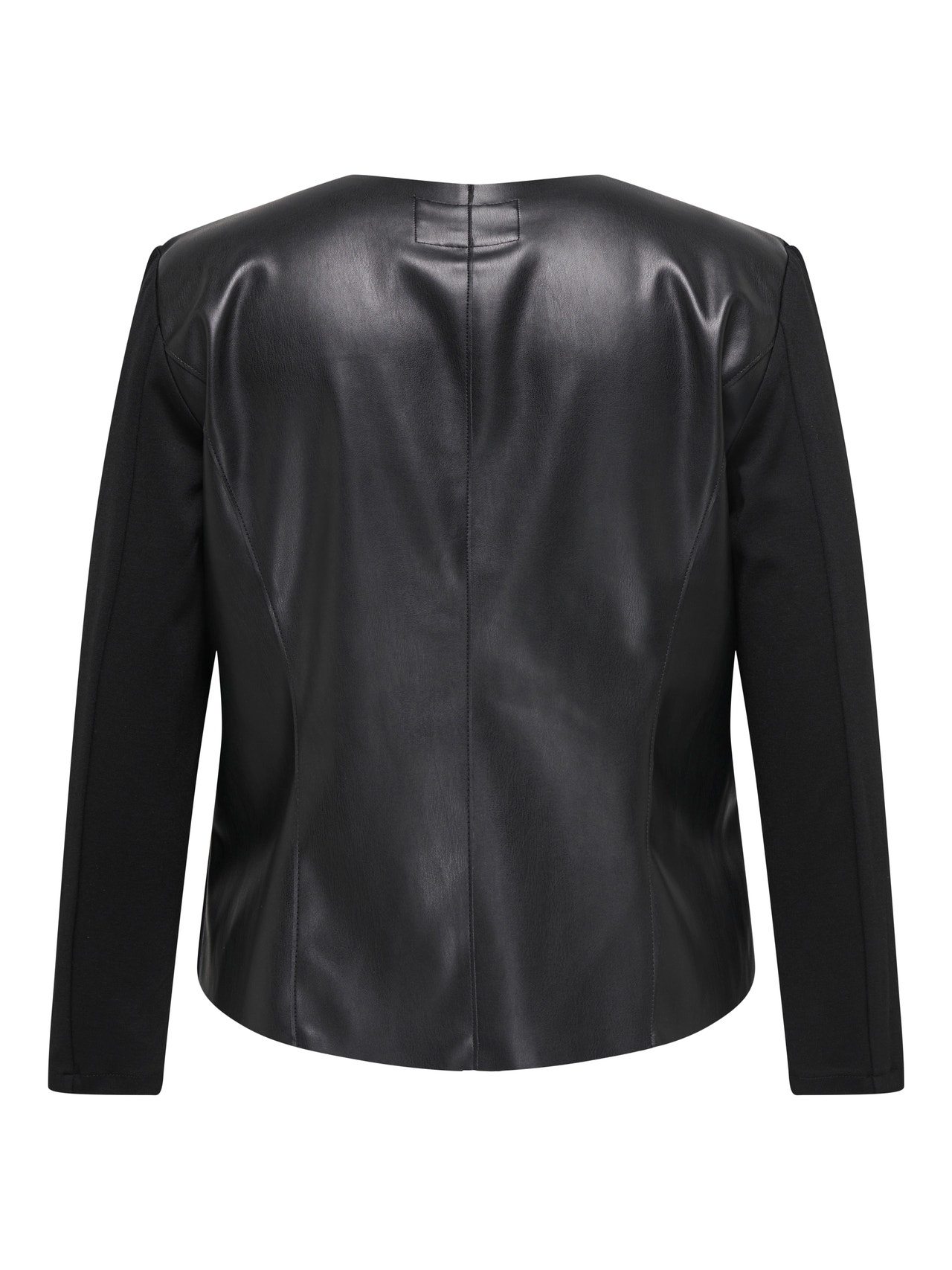 ONLY Curvy faux leather blazer -Black - 15301100