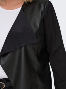 ONLY Curvy blazer i imiteret læder -Black - 15301100