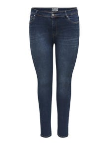 ONLY Skinny Fit Medelhög midja Jeans -Dark Blue Denim - 15301103