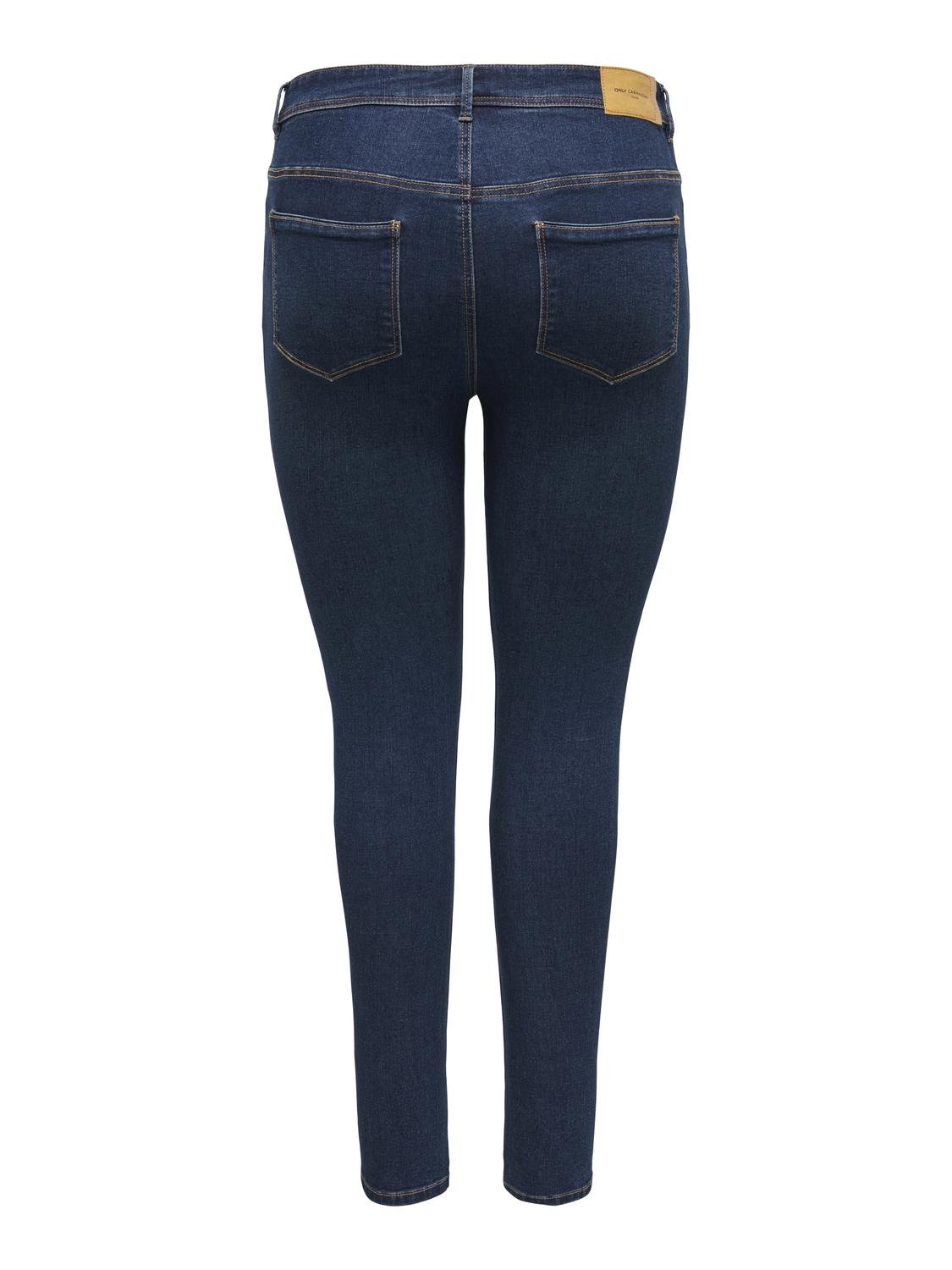 ONLY Skinny Fit Medelhög midja Jeans -Dark Blue Denim - 15301103