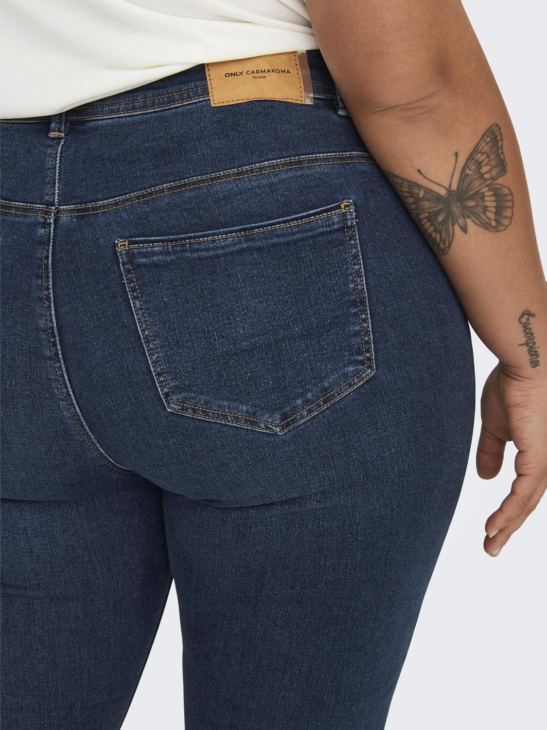 ONLY Skinny Fit Mittlere Taille Jeans -Dark Blue Denim - 15301103