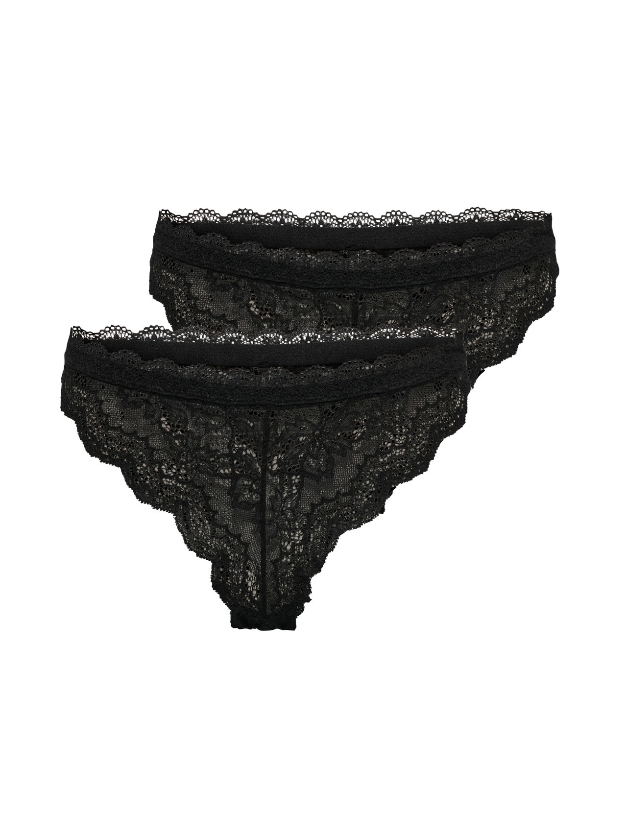 ONLY 2-pack lace breifs -Black - 15301133