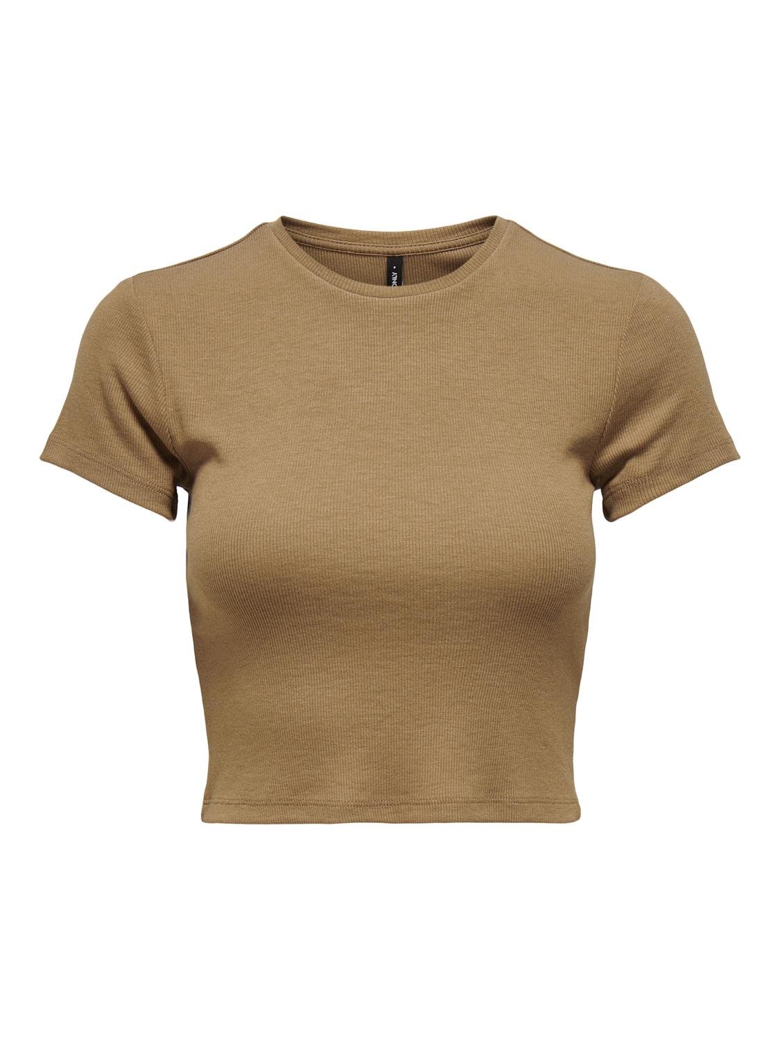 ONLY Tops Regular Fit Col rond -Toasted Coconut - 15301181
