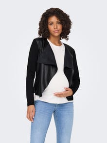 ONLY Mama faux leather blazer -Black - 15301183