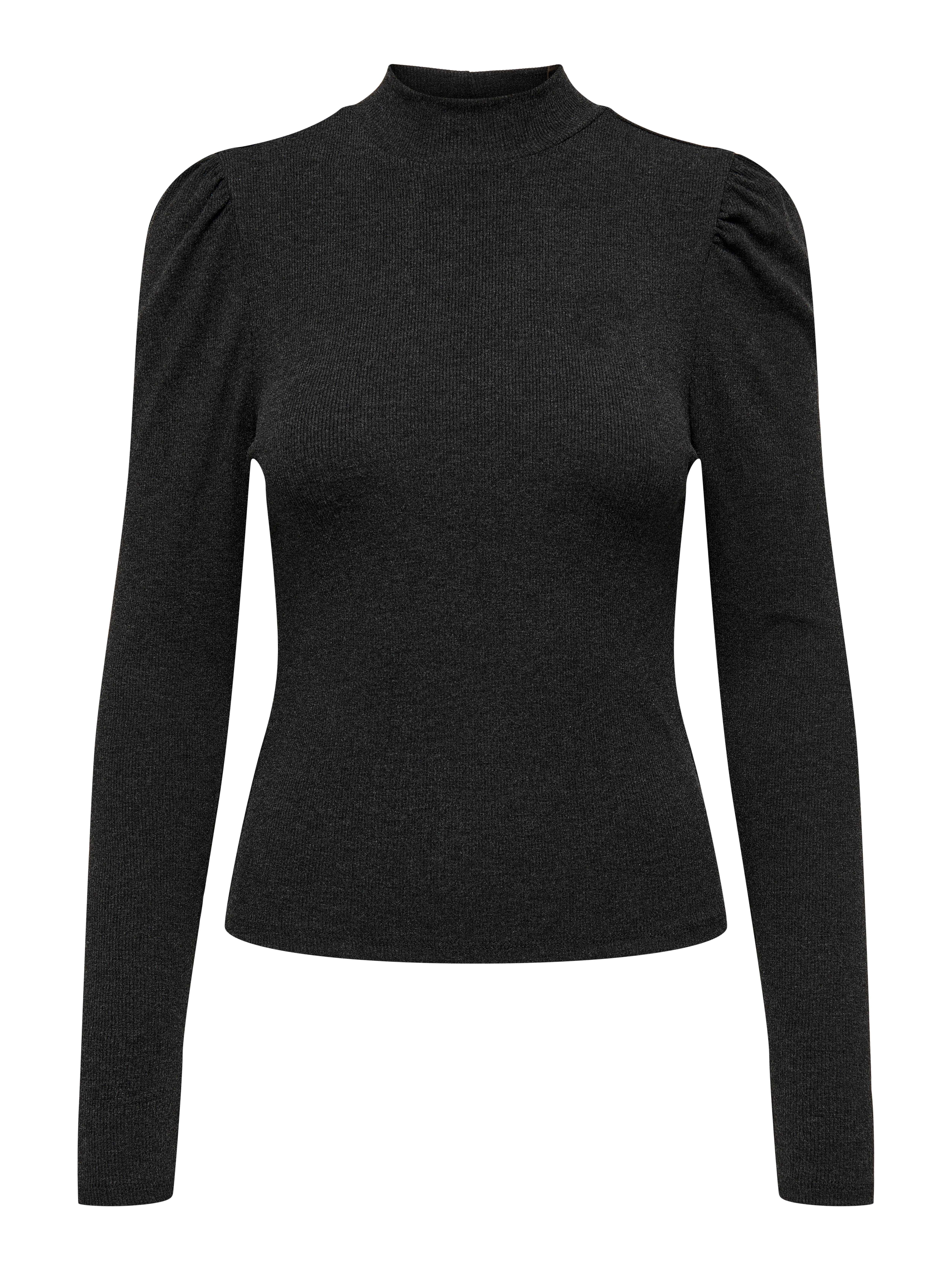 High neck puff sleeve on sale top