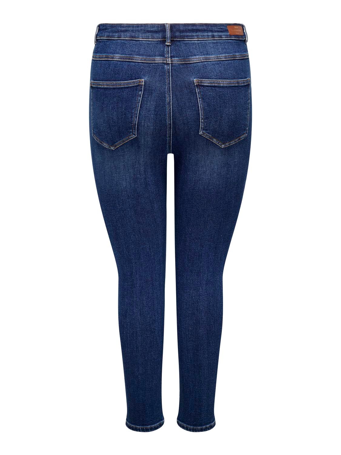 ONLY Skinny Fit Høy midje Jeans -Dark Blue Denim - 15301293