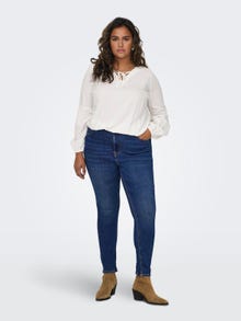 ONLY Skinny Fit Hohe Taille Jeans -Dark Blue Denim - 15301293