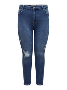 ONLY Skinny Fit Hohe Taille Jeans -Medium Blue Denim - 15301297