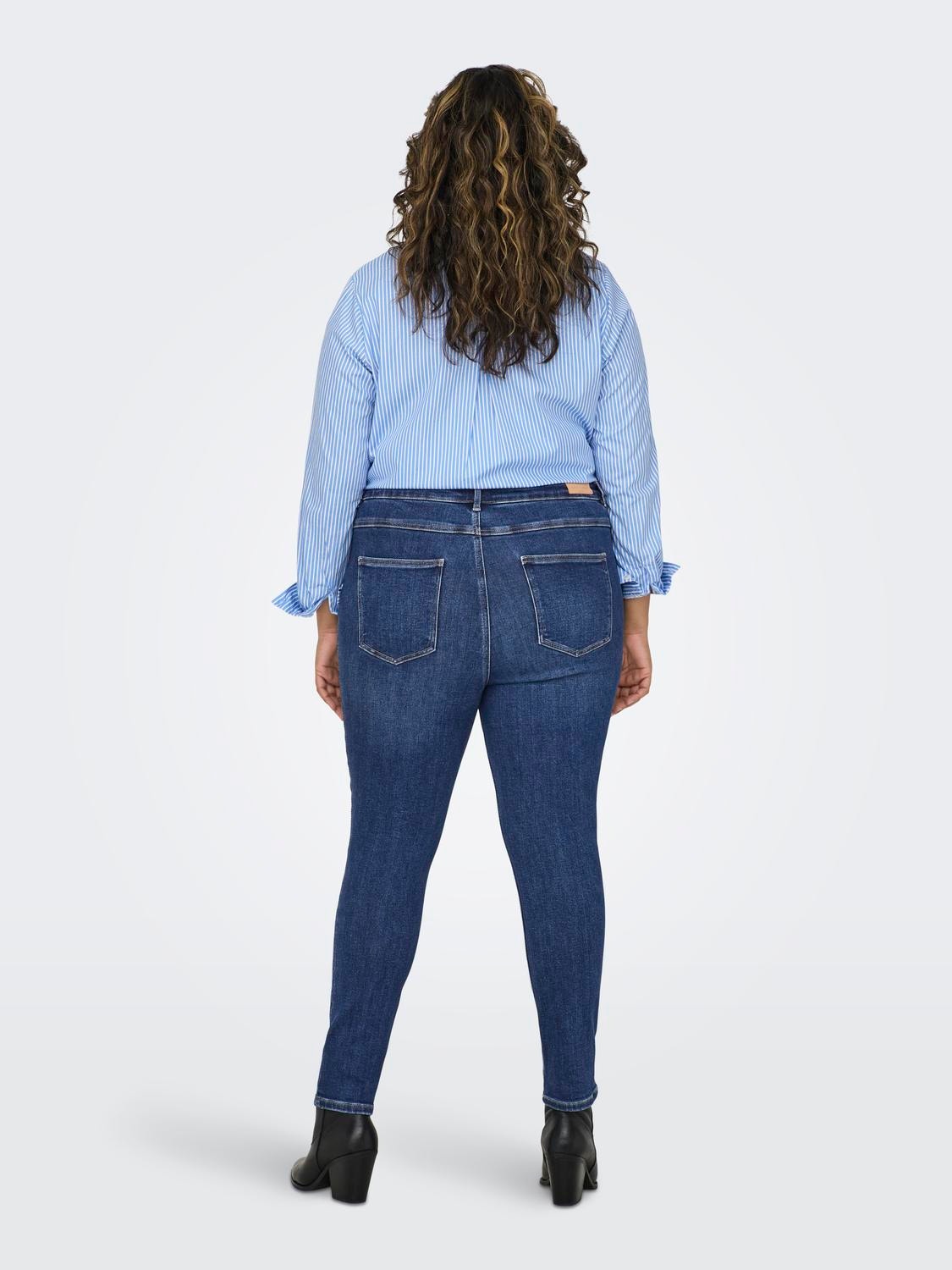 ONLY Skinny Fit Høy midje Jeans -Medium Blue Denim - 15301297