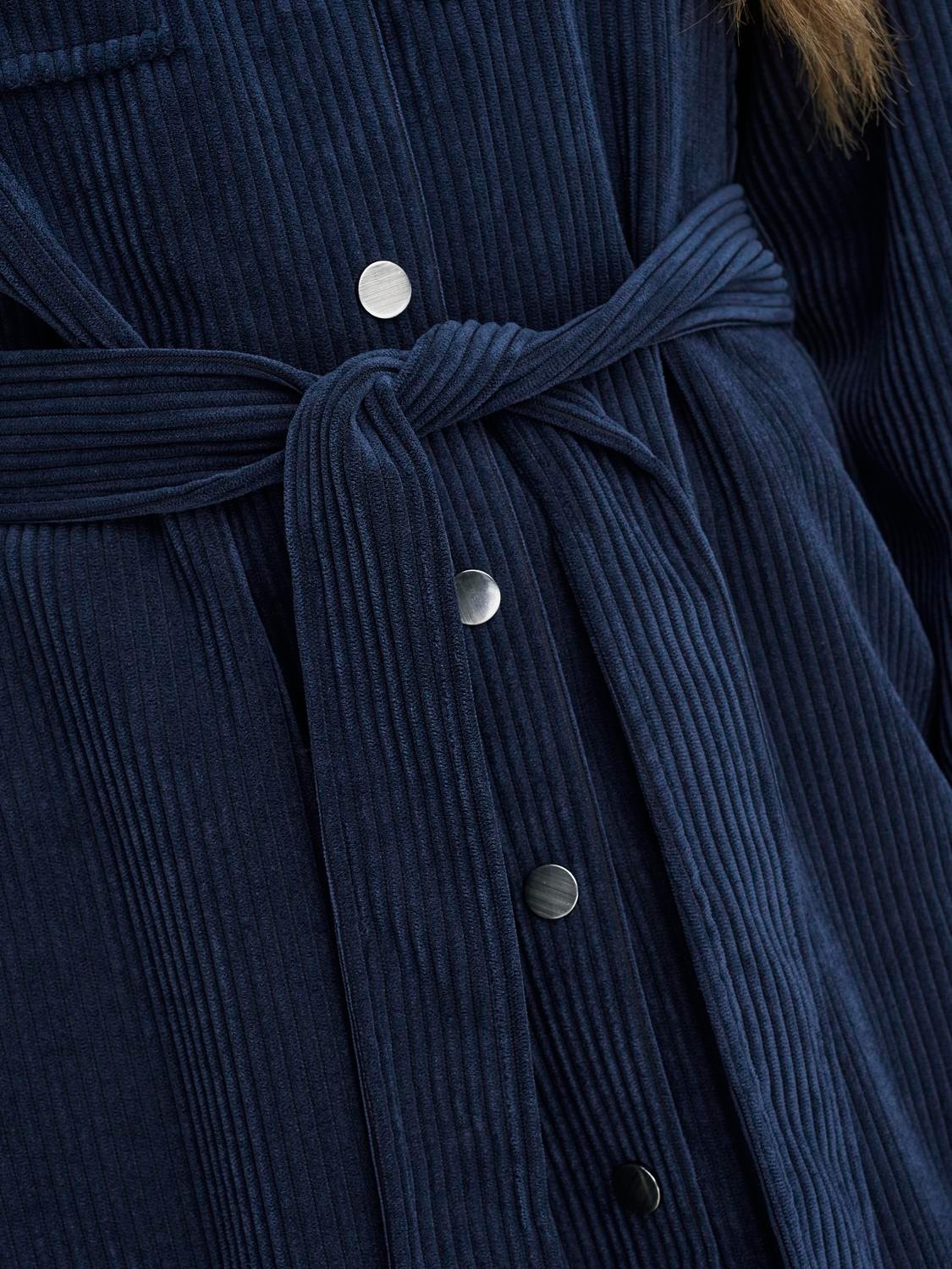 ONLY Normal geschnitten Hemdkragen Ärmelbündchen mit Knopf Langes Kleid -Night Sky - 15301330