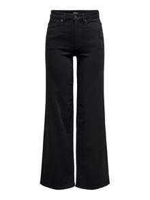 ONLY ONLMADISON Taille haute Wide Leg Fit Jeans -Black Denim - 15301338