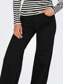 ONLY ONLMADISON Taille haute Wide Leg Fit Jeans -Black Denim - 15301338