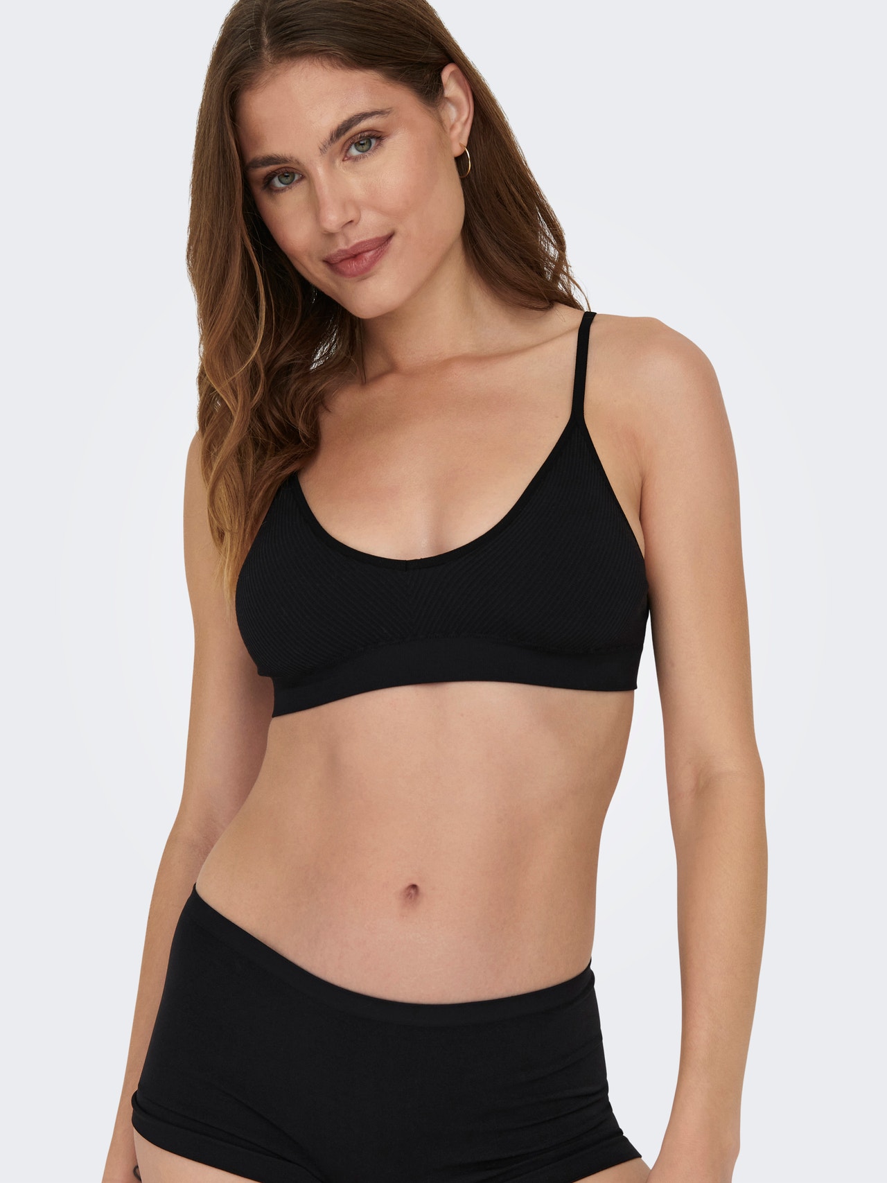 Out From Under Skinny Strap Bra Top in Black