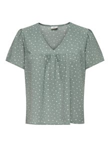 ONLY Top Regular Fit Scollo a V -Chinois Green - 15301376