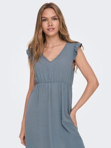 ONLY Regular fit V-Hals Korte jurk -Blue Mirage - 15301378
