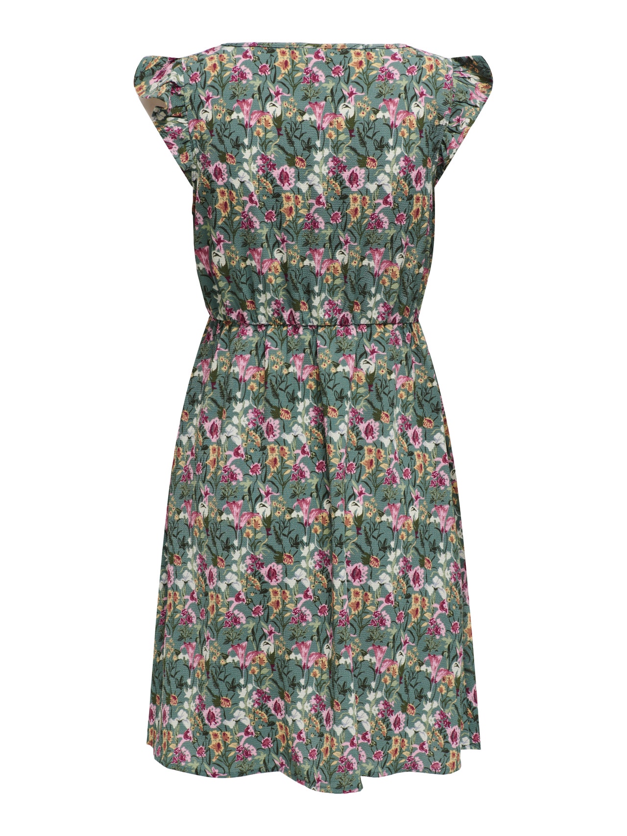 ONLY Regular Fit V-Neck Short dress -Balsam Green - 15301378