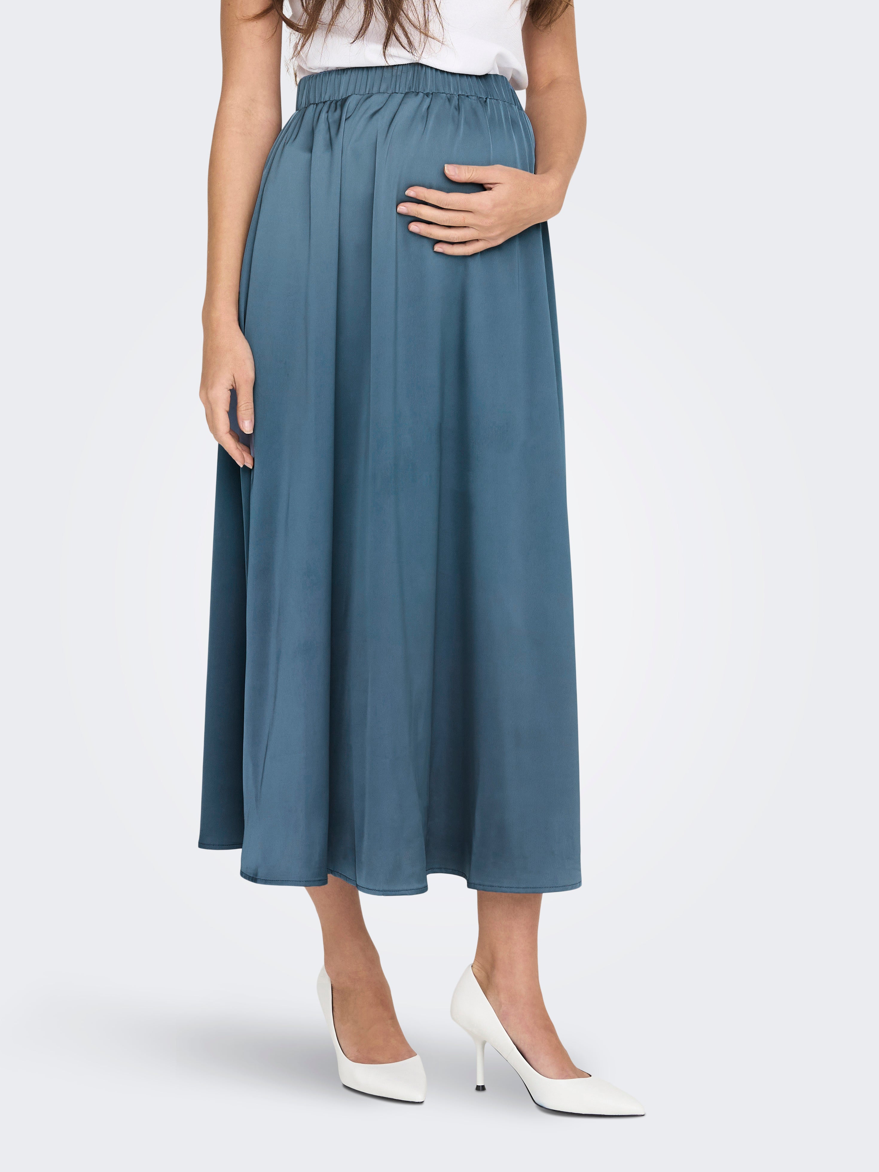 Maternity high 2025 waisted midi skirt