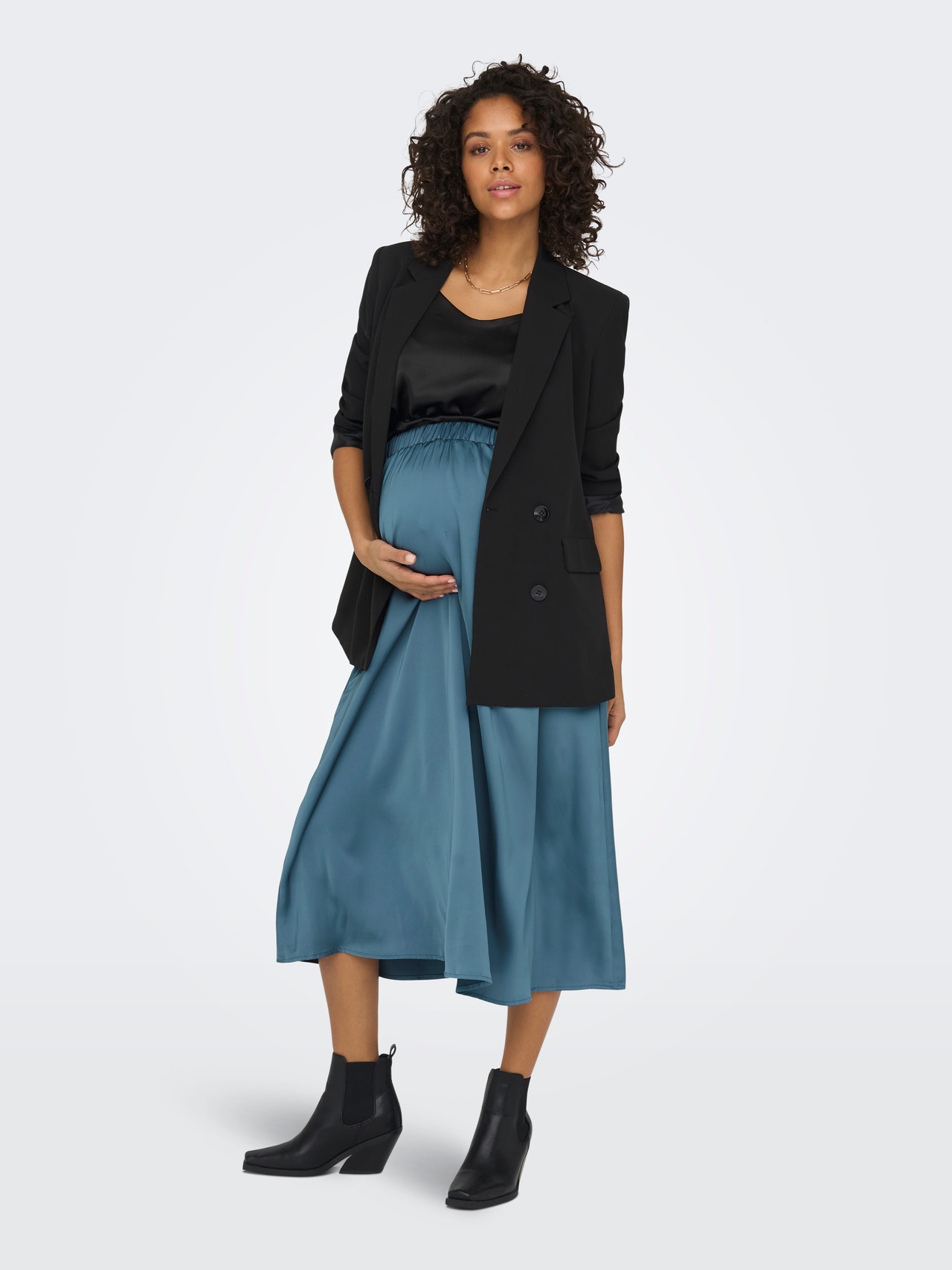 ONLY Mittlere Taille Maternity Langer Rock -Blue Mirage - 15301379