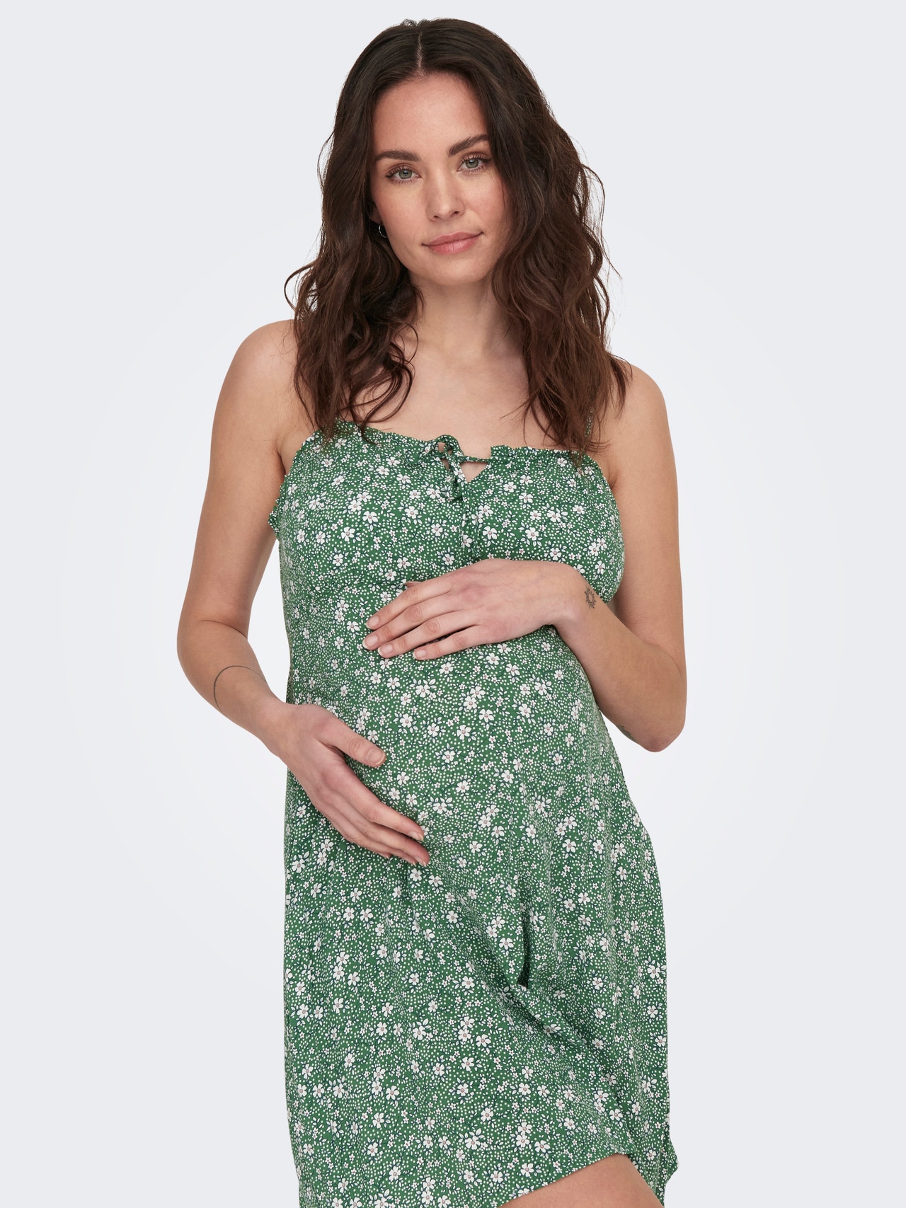 ONLY Enger Schnitt V-Ausschnitt Maternity Kurzes Kleid -Fairway - 15301389