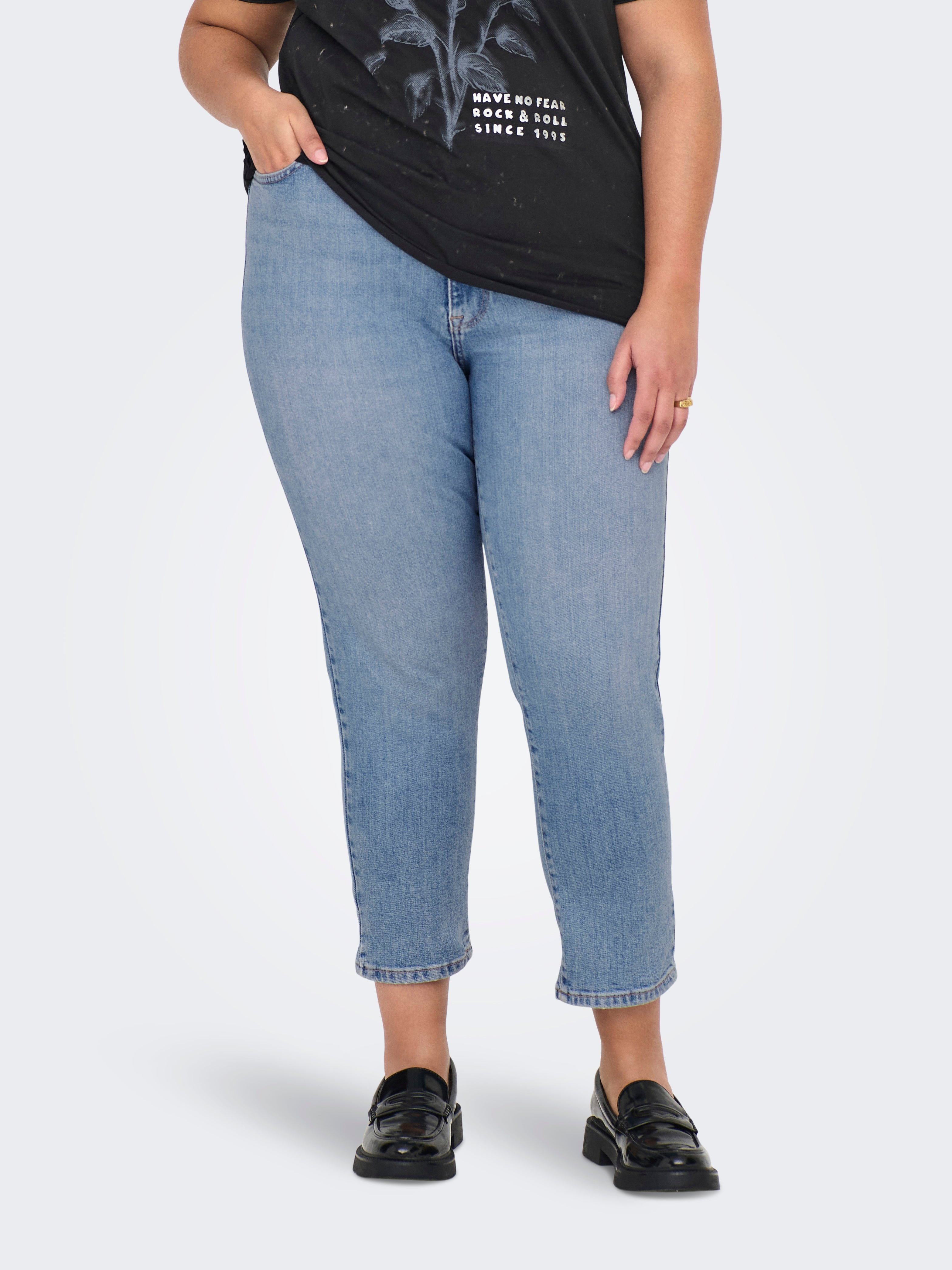 Caremilystretch Hohe Taille Gerade Geschnitten Jeans