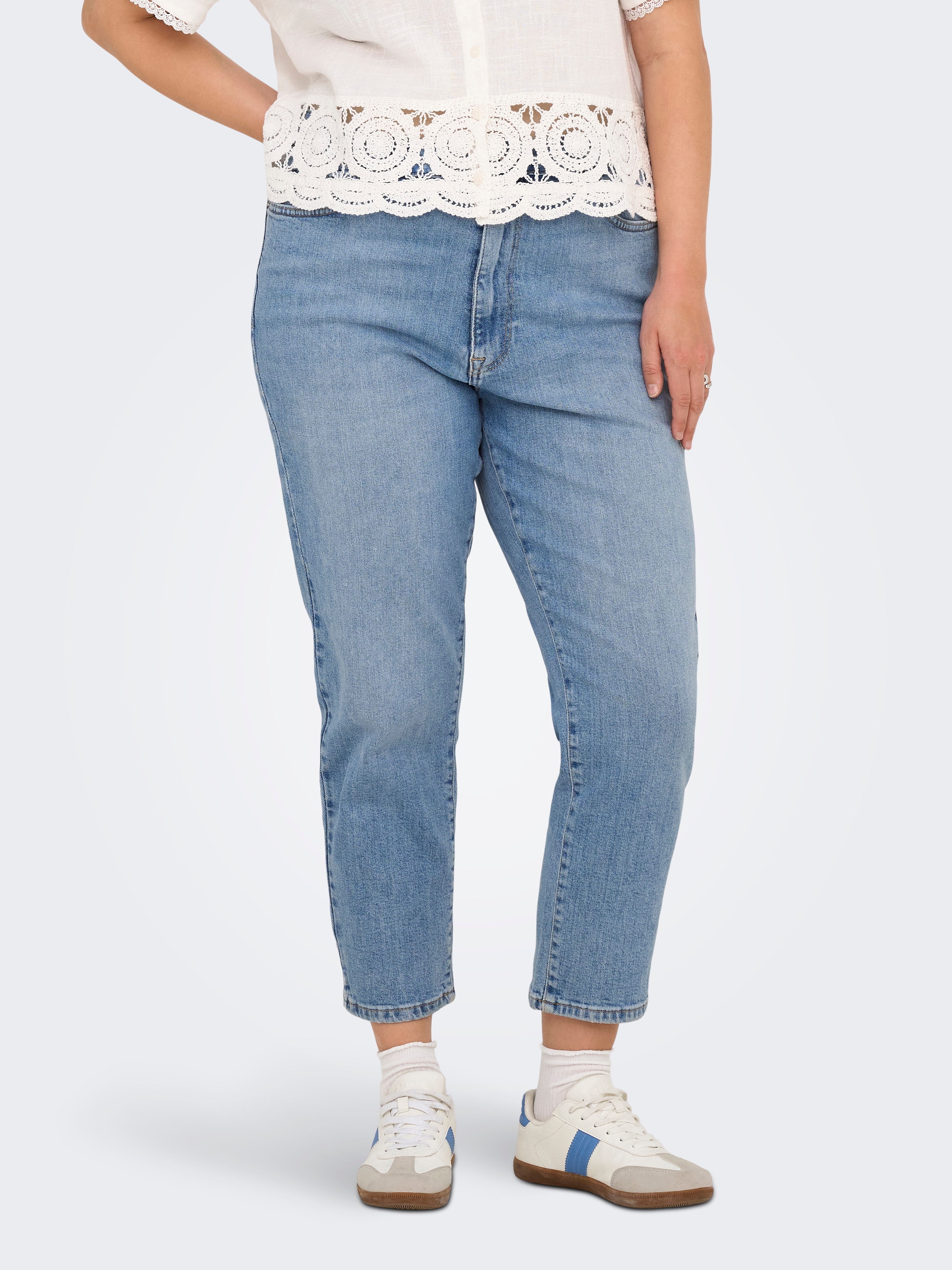 Caremilystretch Hohe Taille Gerade Geschnitten Jeans