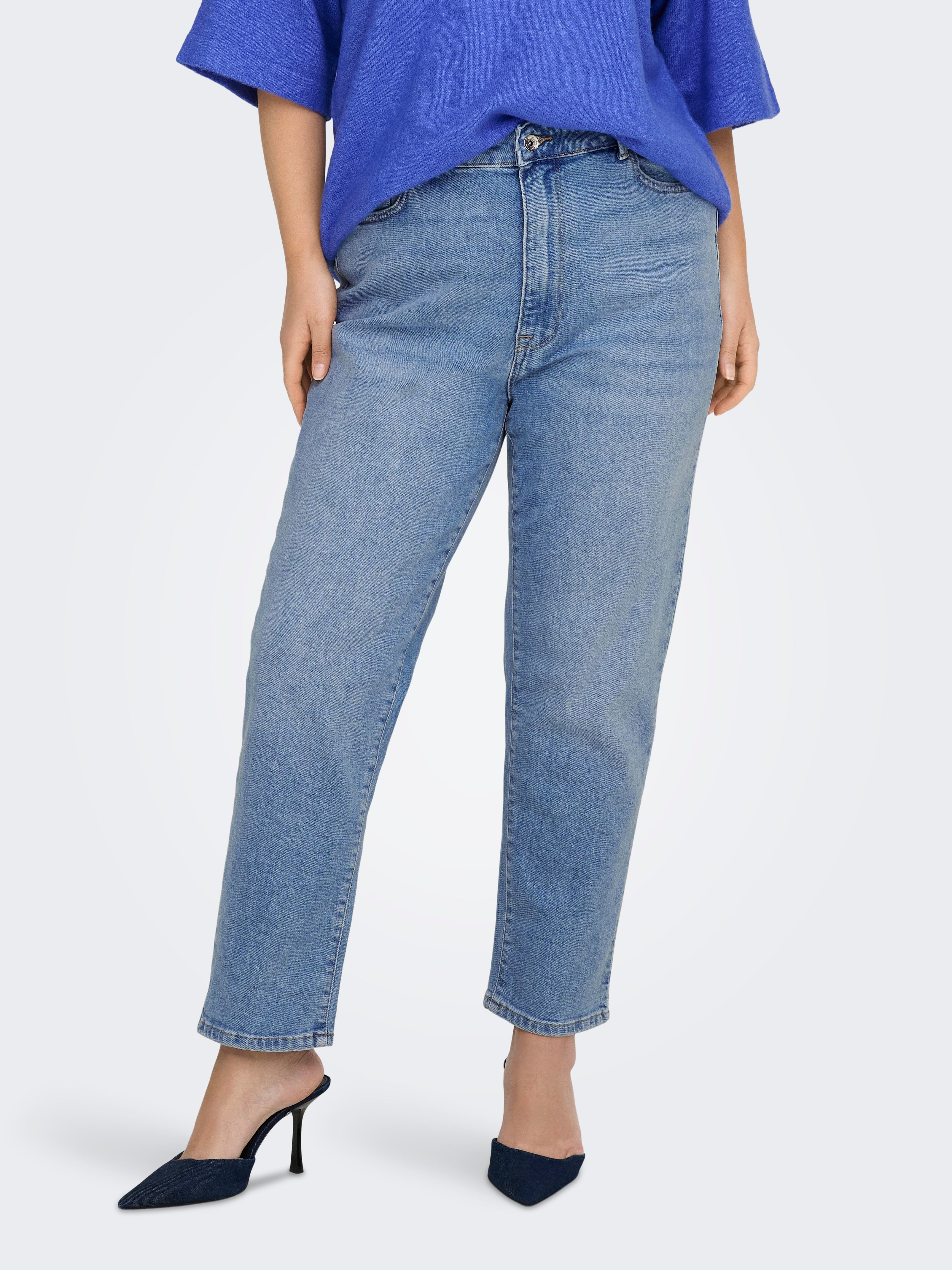 Caremilystretch Hohe Taille Gerade Geschnitten Jeans