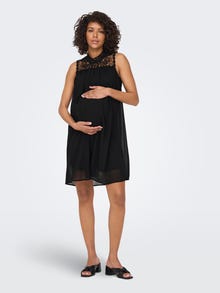 ONLY Normal geschnitten Hoch geschlossen Maternity Kurzes Kleid -Black - 15301520