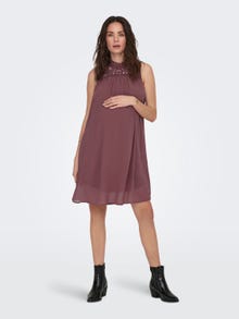 ONLY Normal geschnitten Hoch geschlossen Maternity Kurzes Kleid -Rose Brown - 15301520