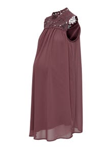ONLY Normal passform Hög hals Graviditet Kort klänning -Rose Brown - 15301520