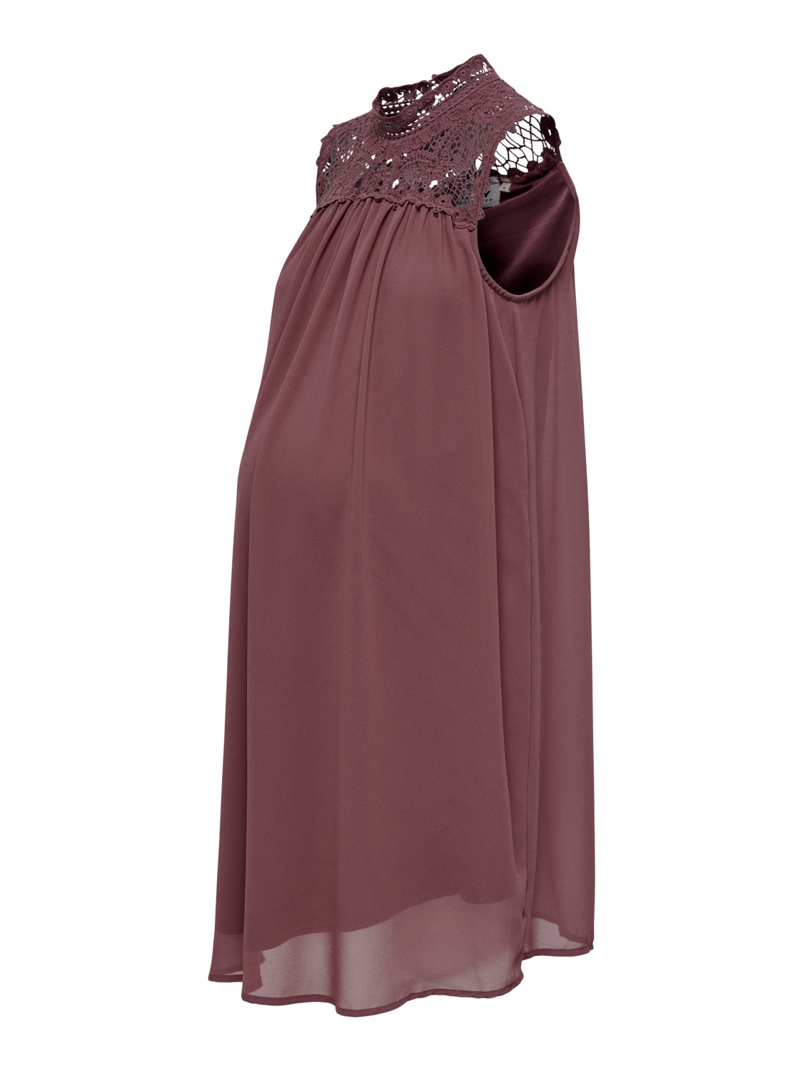 ONLY Regular Fit Høy hals Maternity Kort kjole -Rose Brown - 15301520
