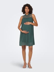 ONLY Normal geschnitten Hoch geschlossen Maternity Kurzes Kleid -Balsam Green - 15301520